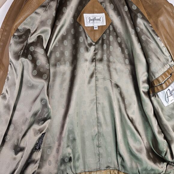 Remy Leather Bomber Jacket Mens 40 M Cognac Brown Coat Made in USA Retro Western - Picture 6 of 15